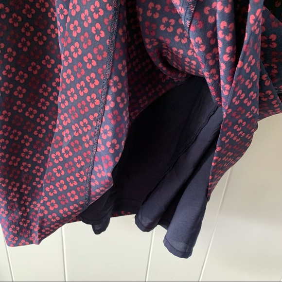 Madewell 100% Silk Painted Clover Dress Bell Sleeve Shift - Picture 10 of 14